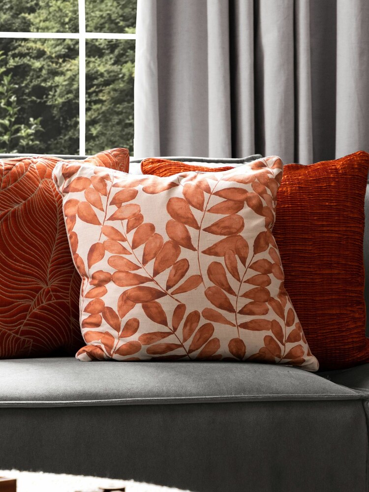 Voyage Amber Rowan Floral Piped Cushion - Image 1 of 4