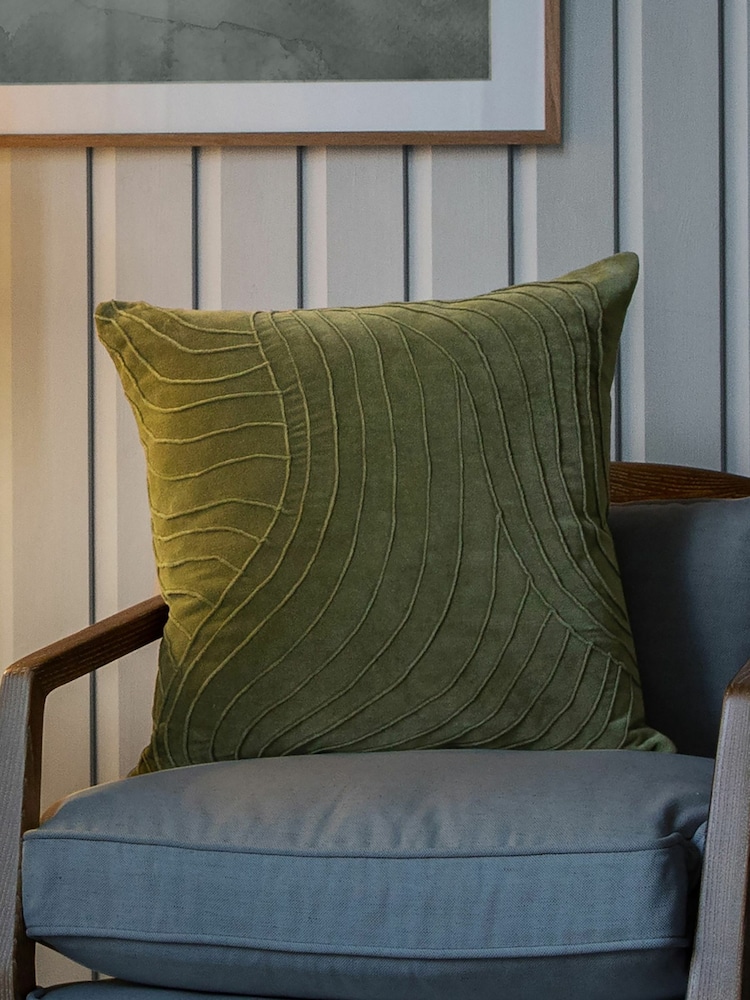 Voyage Sage Waterfall Abstract Cushion - Image 1 of 4