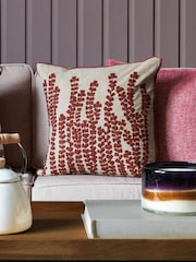 Voyage Persimmon Herb Floral Piped Cushion - Image 1 of 4