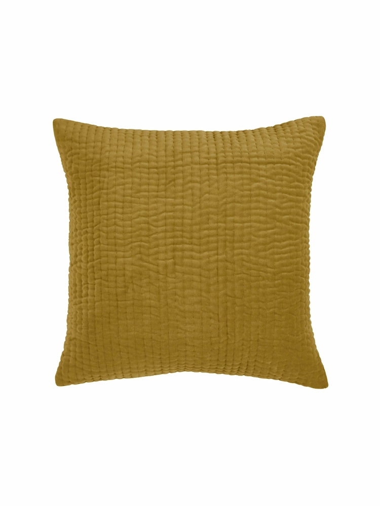 Voyage Mustard Yellow 50 x 50cm Haze Velvet Cushion - Image 2 of 4