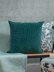 Voyage Teal Waterfall Abstract Cushion - Image 1 of 4