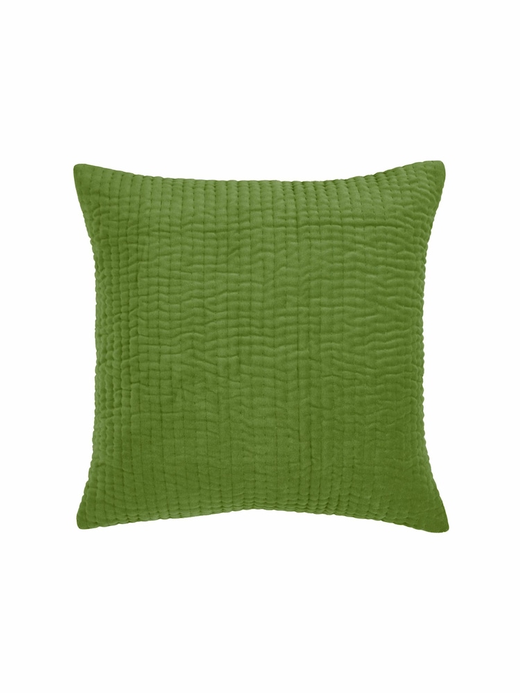 Voyage Grass Green 50 x 50cm Haze Velvet Cushion - Image 2 of 4