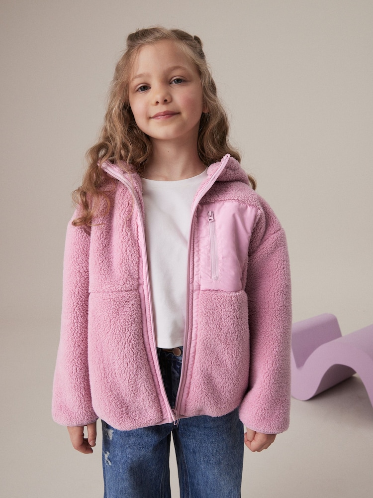 Rosa - Borg Fleece Jacka med dragkedja (3-16år) - Bild 1 av 8 Rosa - Borg Fleece Jacka med dragkedja (3-16år) - Bild 1 av 8