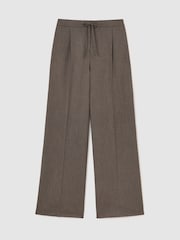 Reiss Neutral Elowen Petite Wide-Leg Pull-On Drawstring Trousers - Image 2 of 8