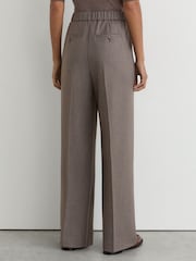 Reiss Neutral Elowen Petite Wide-Leg Pull-On Drawstring Trousers - Image 5 of 8