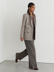 Reiss Neutral Elowen Petite Wide-Leg Pull-On Drawstring Trousers - Image 6 of 8