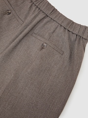 Reiss Neutral Elowen Petite Wide-Leg Pull-On Drawstring Trousers - Image 7 of 8