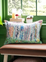 Voyage Dawn Whimsical Tale Animal Abstract Loop Edge Cushion - Image 1 of 4