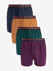 Rich Purple/Bronze Signature Bamboo Boxers 4 Pack - Image 1 of 7