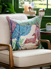Voyage Linen Willow Woods Animal Loop Edge Cushion - Image 1 of 4