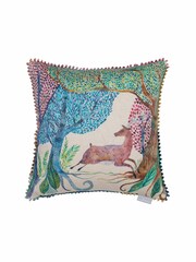 Voyage Linen Willow Woods Animal Loop Edge Cushion - Image 2 of 4