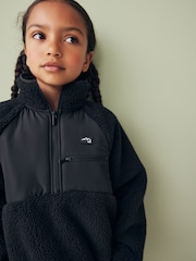 Black Borg Fleece Zip Through Jacket (3-16yrs) - Image 4 of 10