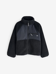 Black Borg Fleece Zip Through Jacket (3-16yrs) - Image 5 of 10