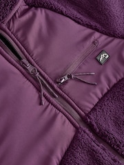 Dark Purple Borg Fleece Zip Through Jacket (3-16yrs) - Image 7 of 7