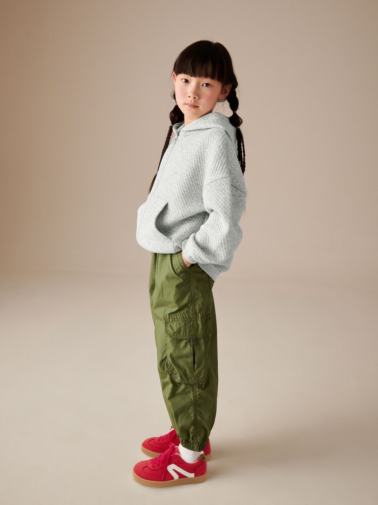 Grey Textured Zip Through Hoodie (3-16yrs) - Image 2 of 7 Grey Textured Zip Through Hoodie (3-16yrs) - Image 2 of 7