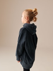 Charcoal Black Rose Printed Longline Hoodie (3-16yrs) - Image 3 of 4
