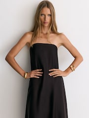 Reiss Robyn Wool-Blend Strapless Asymmetric Midi Dress - Imagen 3 de 8