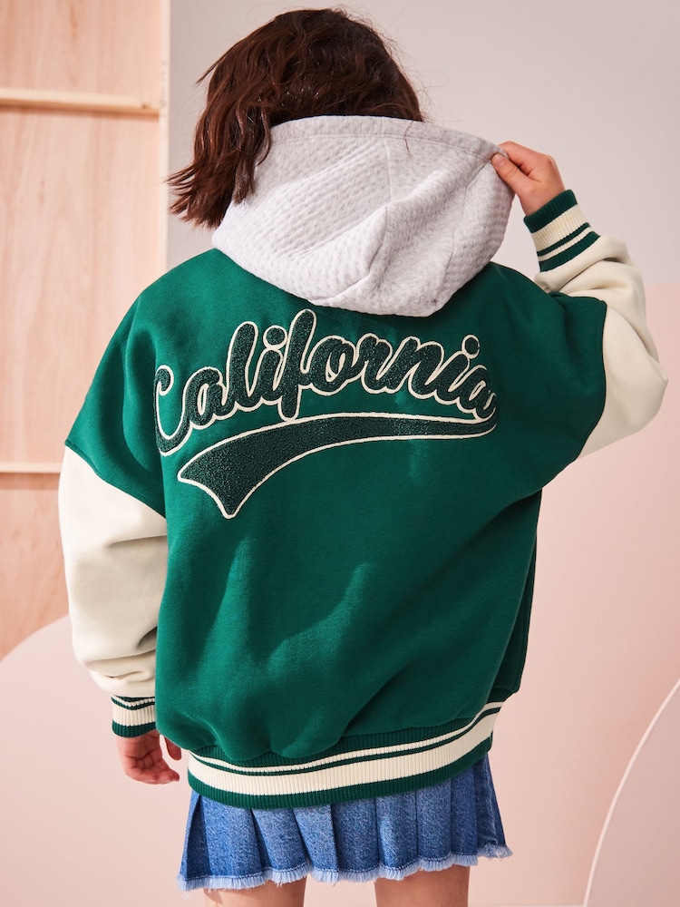 Green Varsity Embroidered Jacket (3-16yrs) - Image 3 of 5