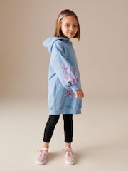Blue Butterfly Printed Longline Hoodie (3-16yrs) - Image 2 of 7