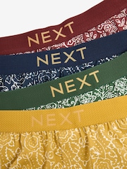 Blue/Green Floral Pattern 4 pack Boxers - Image 7 of 7