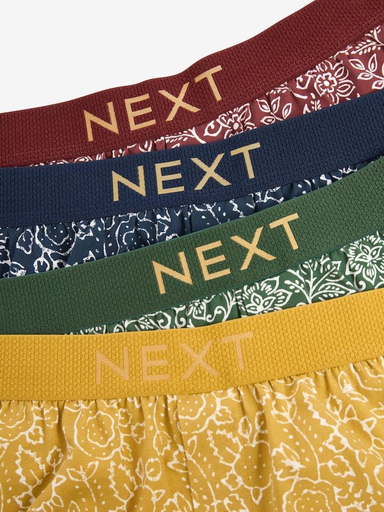 Blue/Green Floral Pattern 4 pack Boxers - Image 7 of 7