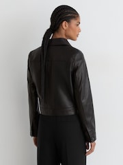 Reiss Callie Leather Trucker Jacket - Εικόνα 5 του 6