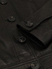 Reiss Callie Leather Trucker Jacket - Εικόνα 6 του 6