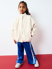 Ecru Borg Fleece Popper Jacket (3-16yrs) - Image 5 of 6
