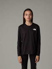 The North Face Black Girls Vertical Line Short Sleeve 100% Cotton T-Shirt - Image 1 of 5