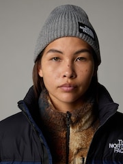 The North Face Grey Logo Box Cuffed Beanie - Image 1 of 3