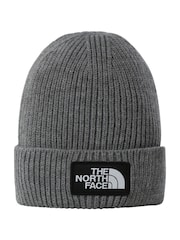 The North Face Grey Logo Box Cuffed Beanie - Image 2 of 3
