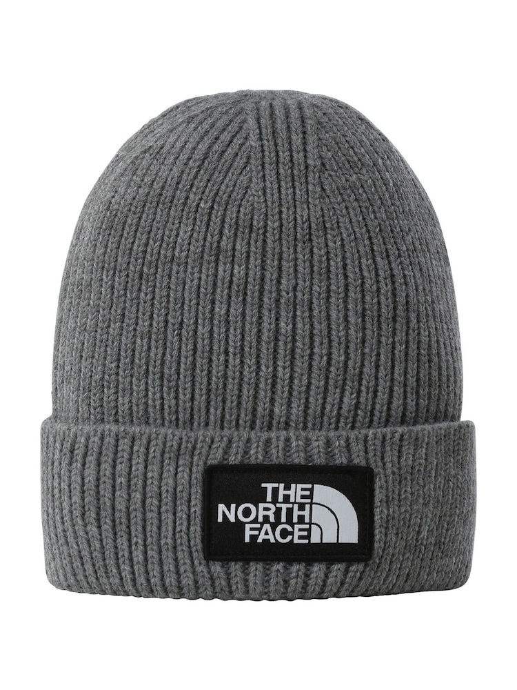 The North Face Grey Logo Box Cuffed Beanie - Image 2 of 3
