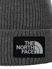 The North Face Grey Logo Box Cuffed Beanie - Image 3 of 3