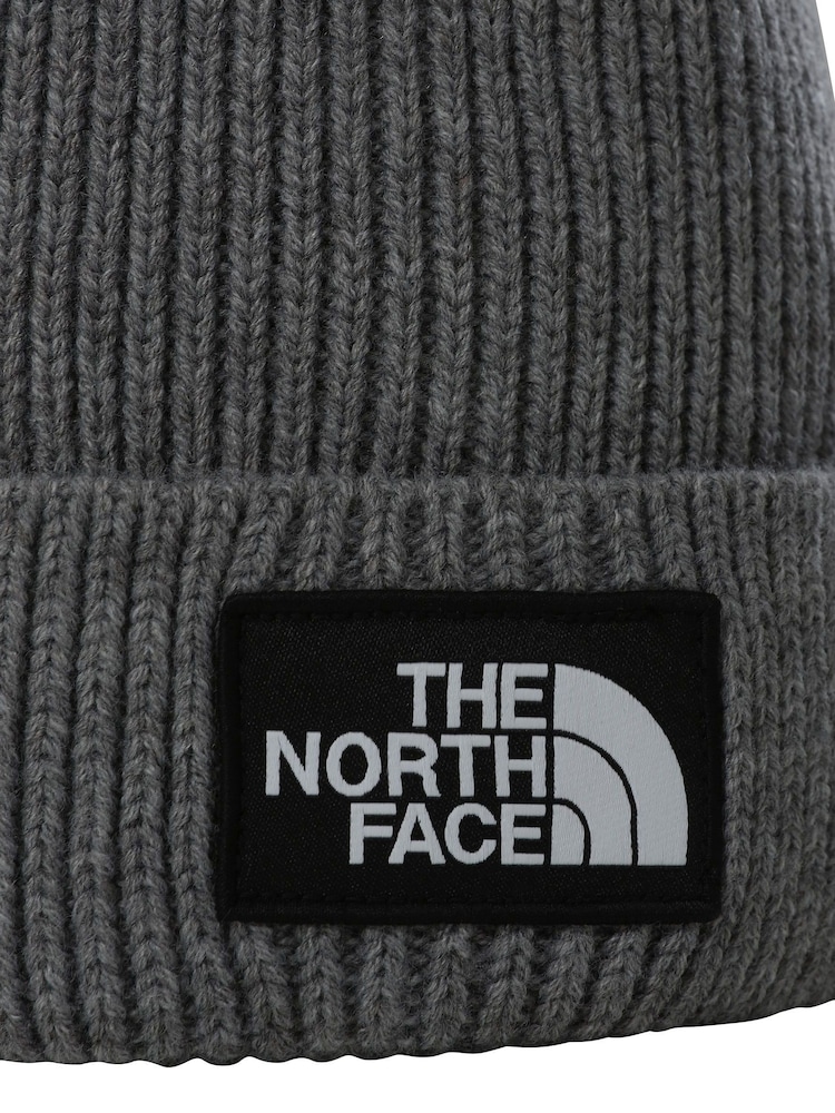 The North Face Grey Logo Box Cuffed Beanie - Image 3 of 3
