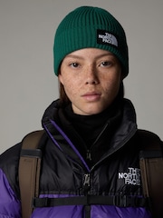 The North Face Green Logo Box Cuffed Beanie - Image 1 of 3