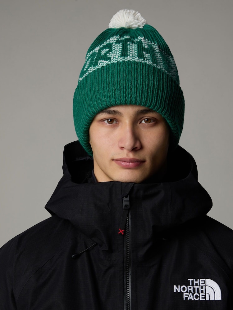 The North Face Green Chrome Retro Cabin Beanie - Image 1 of 3