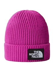 The North Face Purple Logo Box Cuffed Beanie - Image 1 of 3
