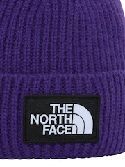 The North Face Purple Logo Box Cuffed Beanie - Image 3 of 3