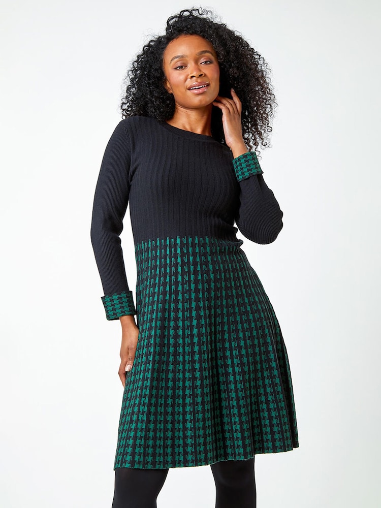 Roman Green Petite Contrast Check Dress - Image 1 of 4