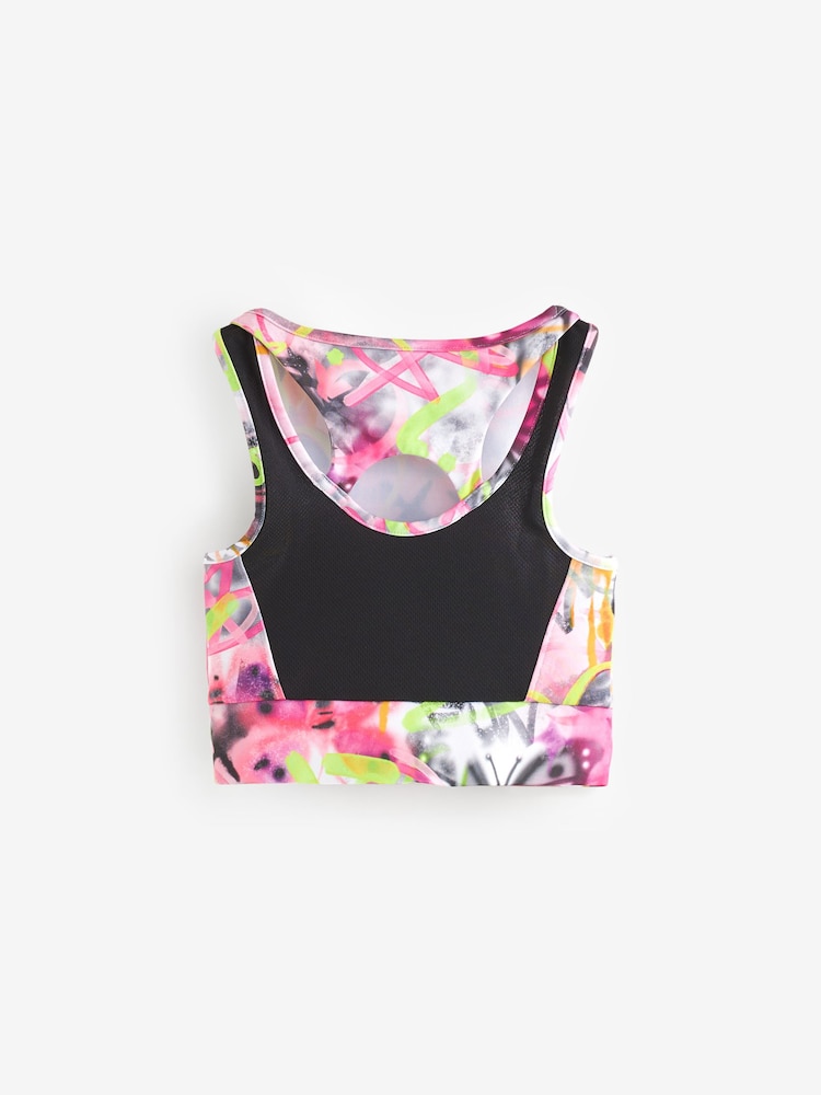 Multi Graffiti Sports Crop Top (5-16yrs) - Image 7 of 7