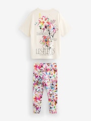 Multicolour Flower 100% Cotton T-Shirt And Leggings Set (3-16yrs) - Image 2 of 8