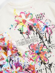 Multicolour Flower 100% Cotton T-Shirt And Leggings Set (3-16yrs) - Image 3 of 8