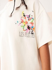 Multicolour Flower 100% Cotton T-Shirt And Leggings Set (3-16yrs) - Image 4 of 8
