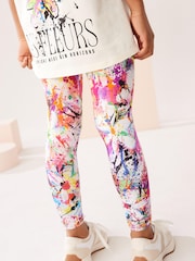 Multicolour Flower 100% Cotton T-Shirt And Leggings Set (3-16yrs) - Image 5 of 8