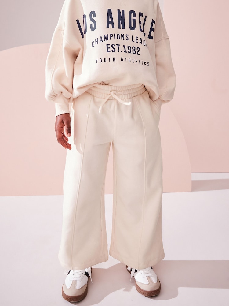 Ecru Slogan Sweatshirt And Wide Leg Joggers Set (3-16yrs) - Image 3 of 7