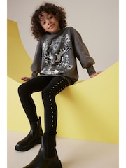 Charcoal Grey Butterfly Sweatshirt And Leggings Set (3-16yrs) - Image 2 of 7