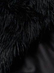 Superdry Black Short Faux Fur Jacket - Image 6 of 6