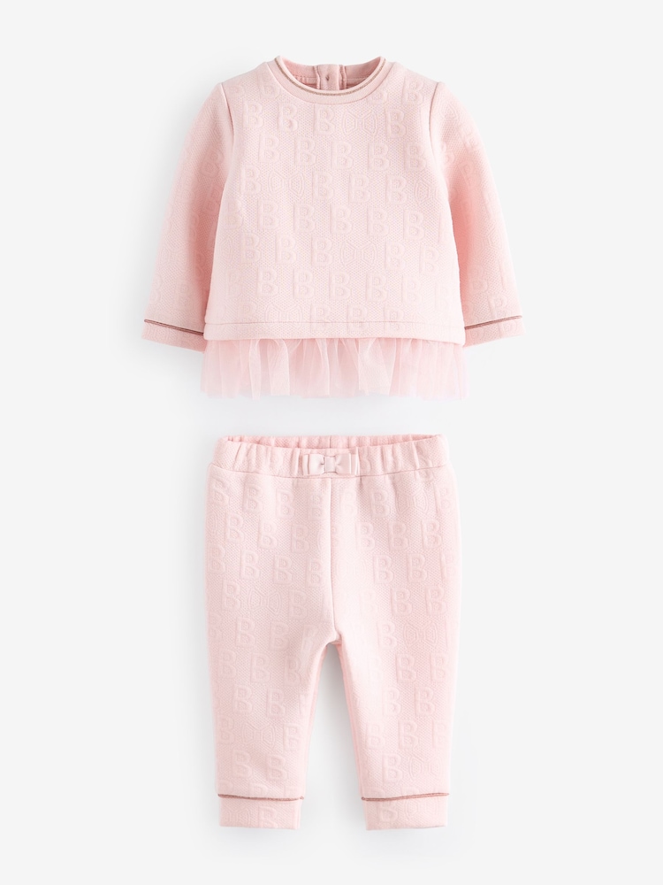 Розовый - Baker by Ted Baker сетчатый свитер и спортивные брюки - Изображение 1 из 4