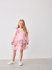 Baker by Ted Baker Pink Organza Frill Sweat Dress - Image 1 of 7