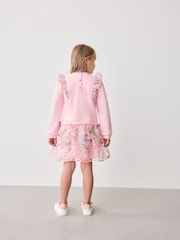Baker by Ted Baker Pink Organza Frill Sweat Dress - Image 2 of 7